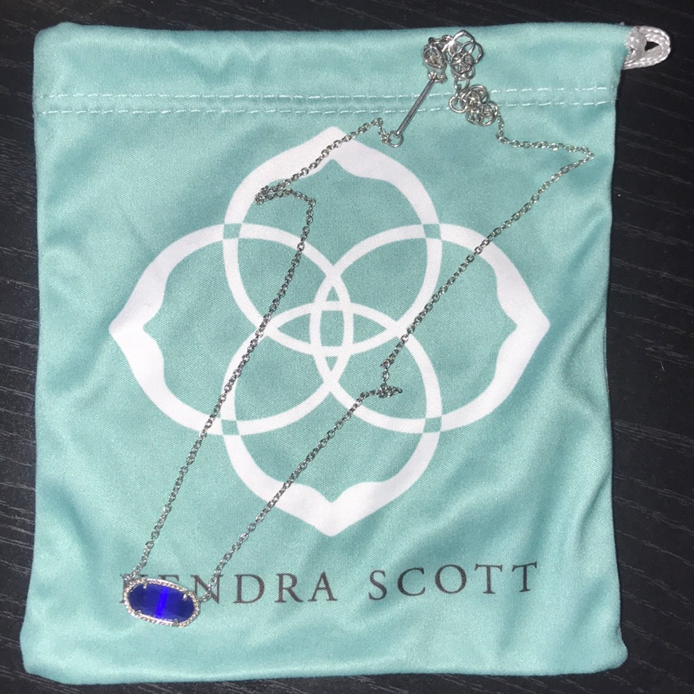 Silver and blue Kendra Scott necklace